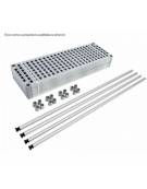 Scaffale per alimenti con montanti in alluminio e 4 ripiani forati in polietilene - cm 90x60x200h - Portata Kg 270 per piano