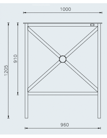 Barriera standard realizzata in acciaio zincato e verniciato - lunghezza cm 100 - Da inghisare