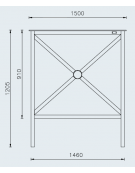 Barriera standard realizzata in acciaio zincato e verniciato - lunghezza cm 150 - Da inghisare