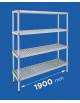 Scaffale per alimenti con montanti in alluminio e 4 ripiani forati in polietilene - cm 190x60x200h - Portata Kg 150 per piano
