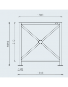 Barriera standard realizzata in acciaio zincato e verniciato - lunghezza cm 150 - Da tassellare