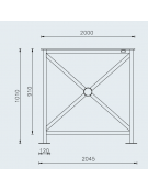 Barriera standard realizzata in acciaio zincato e verniciato - lunghezza cm 200 - Da tassellare