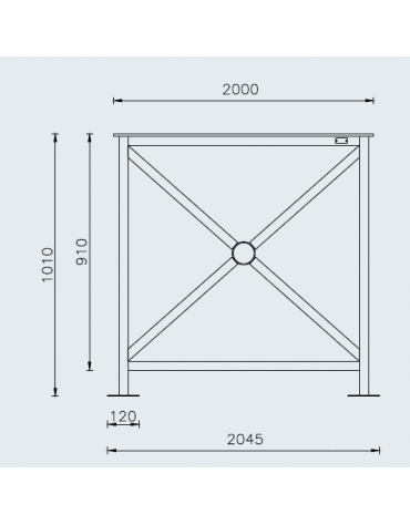 Barriera standard realizzata in acciaio zincato e verniciato - lunghezza cm 200 - Da tassellare