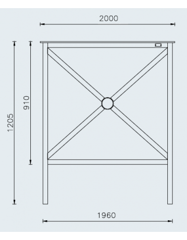 Barriera standard realizzata in acciaio zincato e verniciato - lunghezza cm 200 - Da inghisare