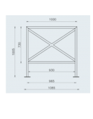 Barriera L.100 cm da tassellare, realizzata in acciaio zincato e verniciato - cm 108,5x100,5h