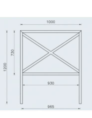 Barriera L.100 cm da inghisare, realizzata in acciaio zincato e verniciato - cm 100x120h