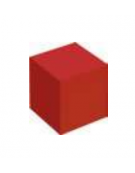 CUBO MORBIDO IGNIFUGO IN CLASSE 1IM COLORE ROSSO - cm 25x25x25h - CONFORME AI CAM