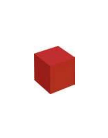 CUBO MORBIDO IGNIFUGO IN CLASSE 1IM COLORE ROSSO - cm 25x25x25h - CONFORME AI CAM