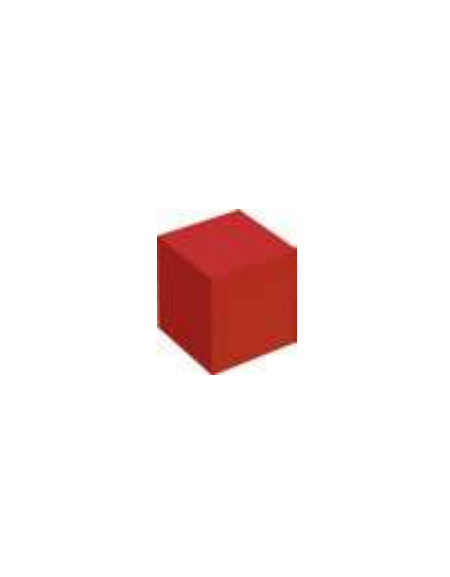 CUBO MORBIDO IGNIFUGO IN CLASSE 1IM COLORE ROSSO - cm 25x25x25h - CONFORME AI CAM