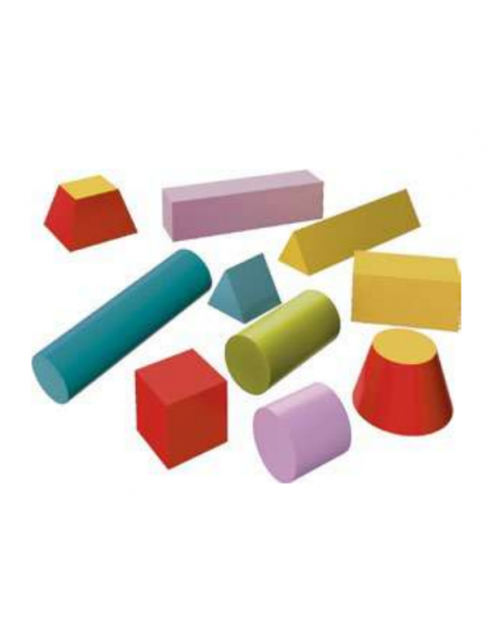 SET 22 FORME SOLIDE PSICOMOTRICITA IN MATERIALE MORBIDO, PRIVO DI PVC ED IGNIFUGO IN CLASSE 1IM - CONFORME AI CAM