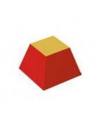 TRONCO PIRAMIDE MORBIDO BICOLORE IGNIFUGO IN CLASSE 1IM - cm base max 40x40 - base min 25x25 - cm 25 h - CONFORME AI CAM