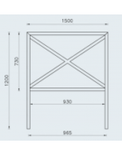 Barriera L.150 cm da inghisare, realizzata in acciaio zincato e verniciato - cm 150x120h