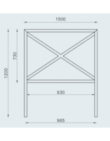 Barriera L.150 cm da inghisare, realizzata in acciaio zincato e verniciato - cm 150x120h