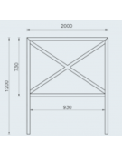 Barriera L.200 cm da inghisare, realizzata in acciaio zincato e verniciato - cm 200x120h