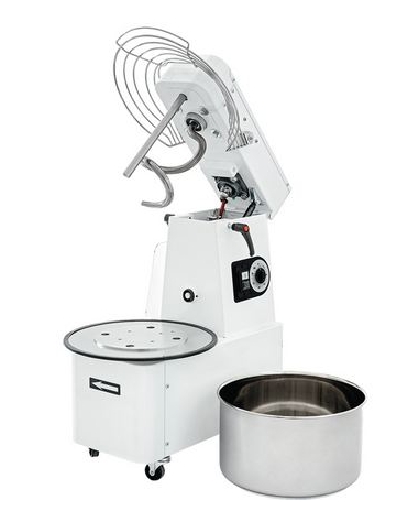Impastatrice a spirale per pizzeria da Kg 4 d'impasto e vasca da Lt 7 - TESTA SOLLEVABILE E VASCA ESTRAIBILE - Monofase