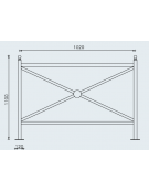 Barriera realizzata in acciaio zincato e verniciato con supporto di testa - da tassellare - cm 102x110h