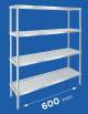 Scaffale per alimenti con montanti in acciaio inox e 4 ripiani forati in polietilene - cm 60x30x160h - Portata Kg 150 per piano