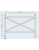 Barriera realizzata in acciaio zincato e verniciato con supporto di testa - da inghisare - cm 152x125,5h
