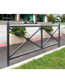 Barriera realizzata in acciaio zincato e verniciato con supporto di testa - da tassellare - cm 208x110h