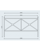 Barriera realizzata in acciaio zincato e verniciato con supporto di testa - da inghisare - cm 208x125,5h