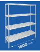 Scaffale per alimenti con montanti in acciaio inox e 4 ripiani forati in polietilene - cm 180x30x160h - Portata Kg 150 per piano