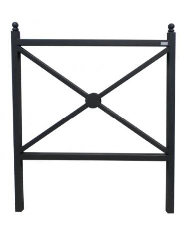 Barriera realizzata in acciaio zincato e verniciato con supporto di testa - da tassellare - cm 102x110h