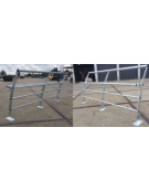 Barriera in acciaio zincato e verniciato con doppia funzione, protezione e seduta - cm 150x40,4x100h