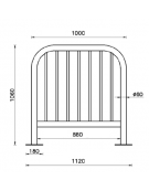 Barriera L.100 cm da tassellare, realizzata in acciaio zincato e verniciato - cm 112x106h