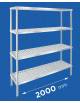 Scaffale per alimenti con montanti in acciaio inox e 4 ripiani forati in polietilene - cm 200x40x160h - Portata Kg 150 per piano