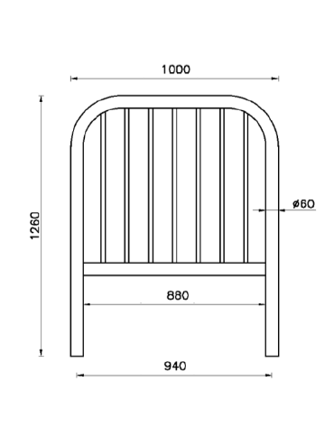 Barriera L.100 cm da inghisare, realizzata in acciaio zincato e verniciato - cm 100x126h