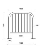 Barriera L.150 cm da tassellare, realizzata in acciaio zincato e verniciato - cm 162x106h
