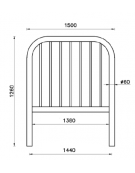 Barriera L.150 cm da inghisare, realizzata in acciaio zincato e verniciato - cm 150x126h
