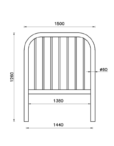 Barriera L.150 cm da inghisare, realizzata in acciaio zincato e verniciato - cm 150x126h