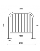 Barriera L.200 cm da tassellare, realizzata in acciaio zincato e verniciato - cm 212x106h