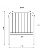 Barriera L.200 cm da inghisare, realizzata in acciaio zincato e verniciato - cm 200x126h