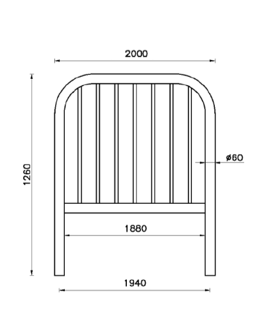Barriera L.200 cm da inghisare, realizzata in acciaio zincato e verniciato - cm 200x126h
