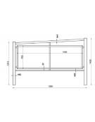Barriera predisposta per pubblicità con due sostegni e due traversi in tubolare tondo, pannello con telaio - cm 125x142h