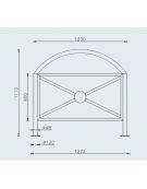 Barriera parapedonale con 2 montanti e 1 arco superiore in tubolare d’acciaio - Da tassellare - cm 120x111h