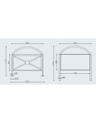 Barriera para pedonale con pannello pubblicitario in acciaio zincato - Da tassella o interrare - cm 120x110/131h