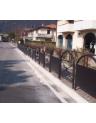 Barriera para pedonale con pannello pubblicitario in acciaio zincato - Da tassella o interrare - cm 120x110/131h