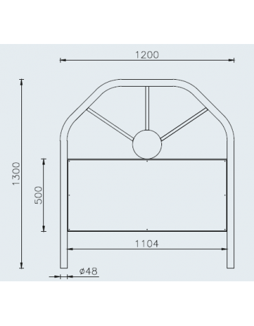 Barriera parapedonale con pannello pubblicitario - Da inghisare - cm 120x130h