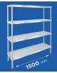 Scaffale per alimenti con montanti in acciaio inox e 4 ripiani forati in polietilene - cm 150x30x180h - Portata Kg 150 per piano