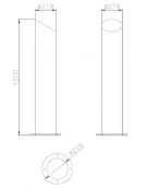 Dissuasore in acciaio inox realizzato in tubolare - da tassellare - cm Ø21,9x120h