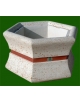 Fioriera esagonale per esterno in cemento calcestruzzo - colore Bianco travertino - cm 95x85x65h