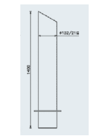 Dissuasore in acciaio inox realizzato in tubolare - da inghisare - cm Ø15x140h