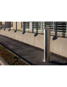 Dissuasore amovibile in acciaio inox realizzato in tubolare - inclusa boccola con chiave - cm Ø15x120h