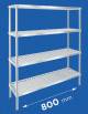 Scaffale per alimenti con montanti in acciaio inox e 4 ripiani forati in polietilene - cm 80x40x180h - Portata Kg 150 per piano