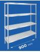 Scaffale per alimenti con montanti in acciaio inox e 4 ripiani forati in polietilene - cm 90x40x180h - Portata Kg 150 per piano