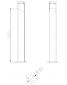 Dissuasore in acciaio zincato e verniciato realizzato in tubolare - da tassellare - cm Ø21,9x120h