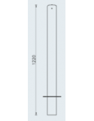 Dissuasore realizzato in tubolare di acciaio inox, da inghisare - cm Ø10,2x122h